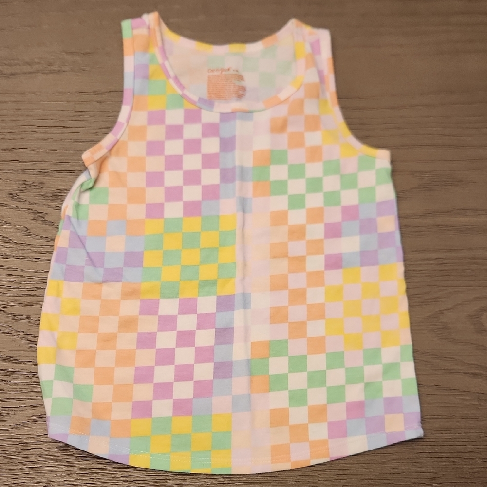 Girls Cat & Jqck Checkered Tank Top